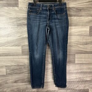 American Eagle Womens 6 Teens Super Skinny Jeans‎ Blue Stretch Dark Wash